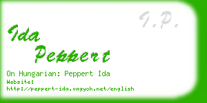 ida peppert business card